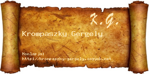 Krompaszky Gergely névjegykártya